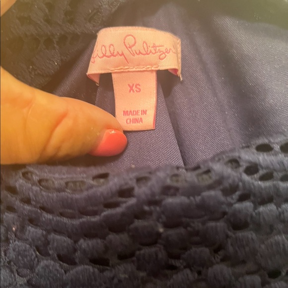 Lilly Pulitzer Jade Off The Shoulder Dress in navy XS - Picture 5 of 5